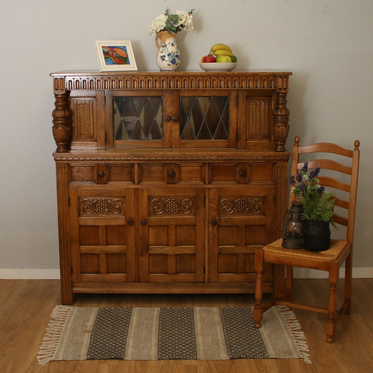 Restored Oak Court Cupboard
