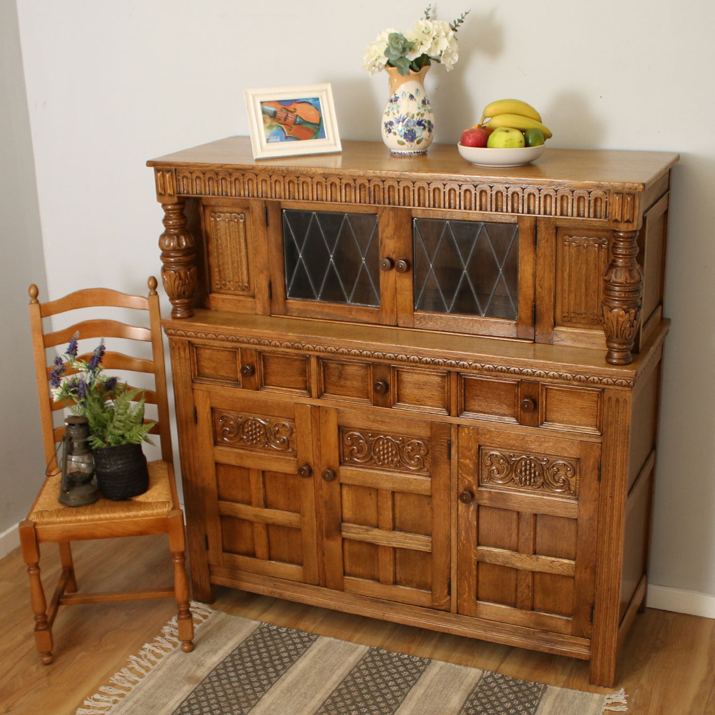 Restored Oak Court Cupboard