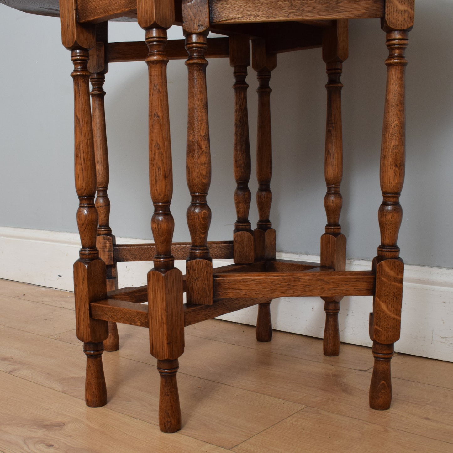 Small Carved Drop-Leaf Table
