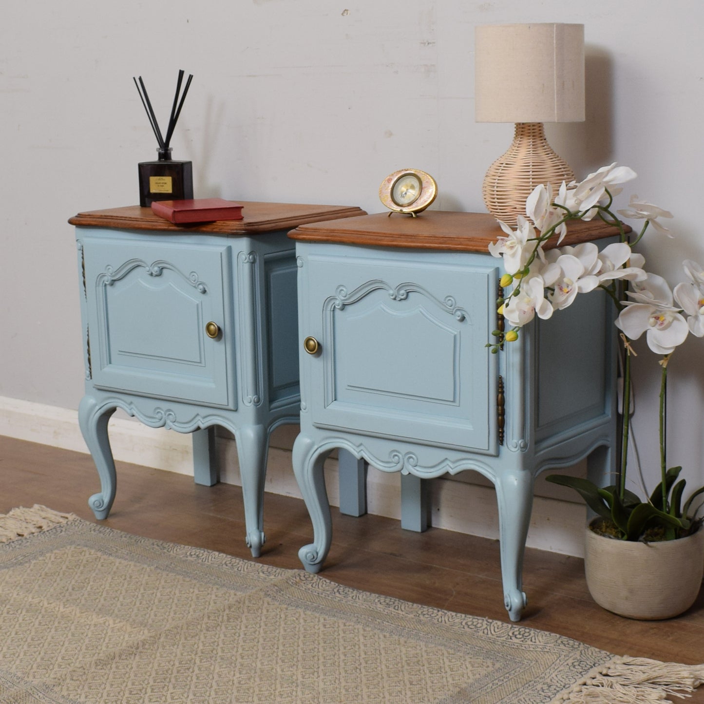 Painted French Bedside Cabinets