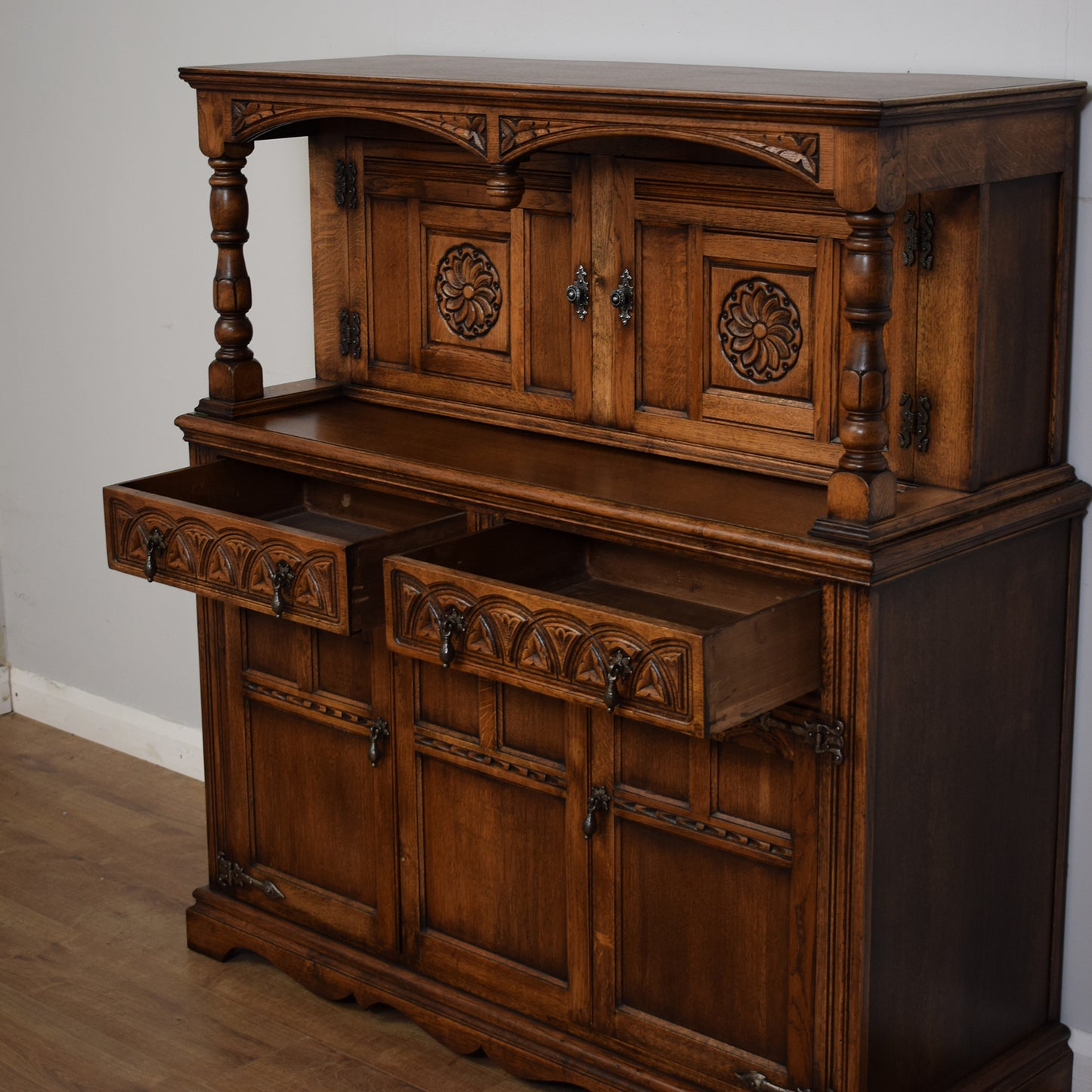 Restored Oak Court Cabinet