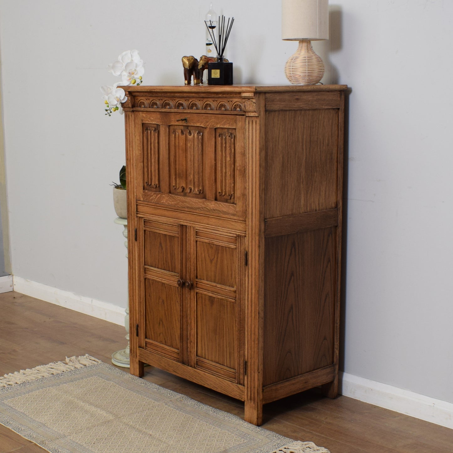 Vintage Oak Drinks Cabinet