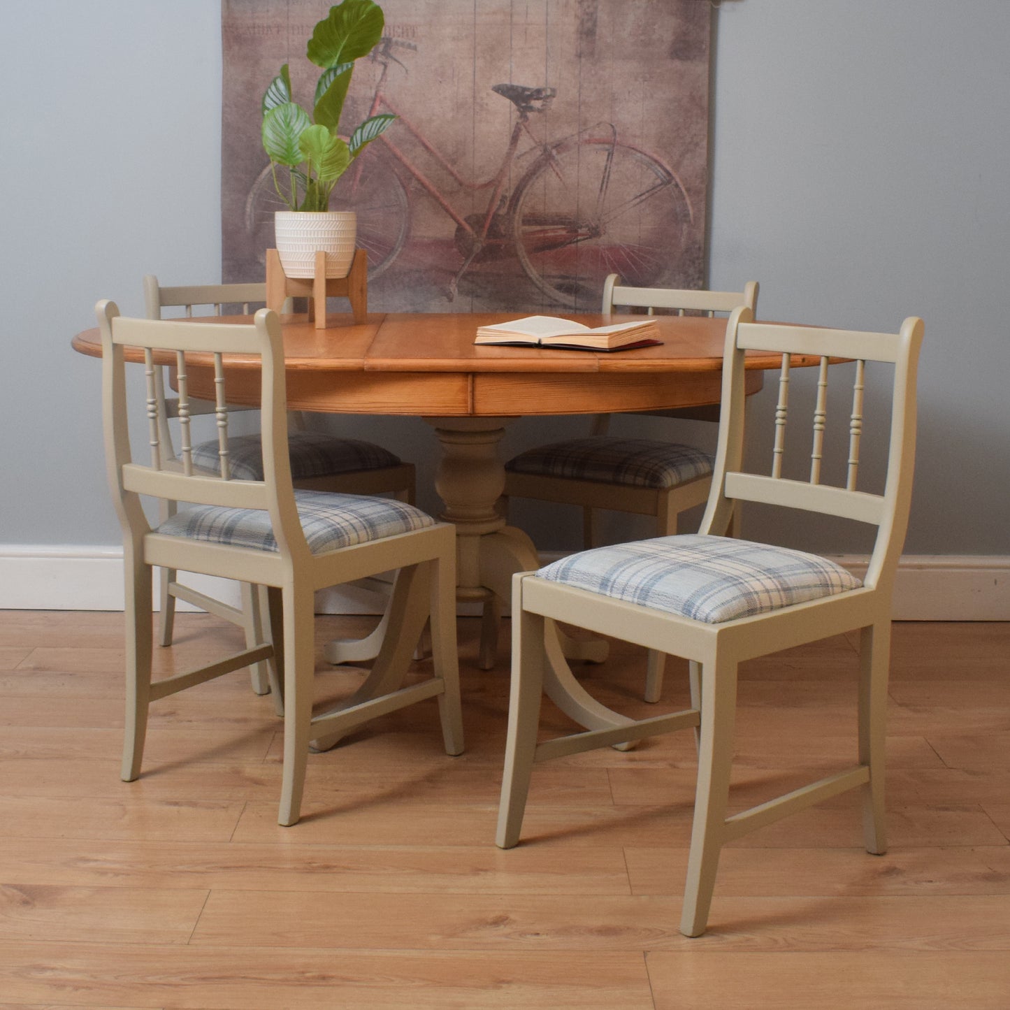 Painted Table and Four Chairs