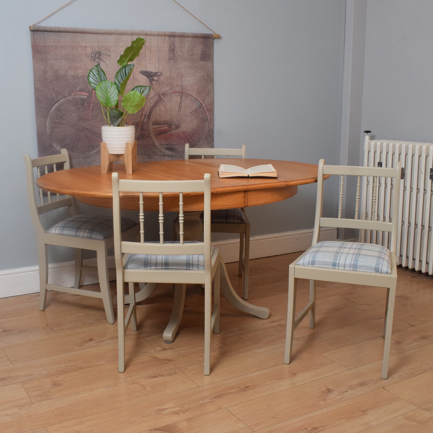 Painted Table and Four Chairs