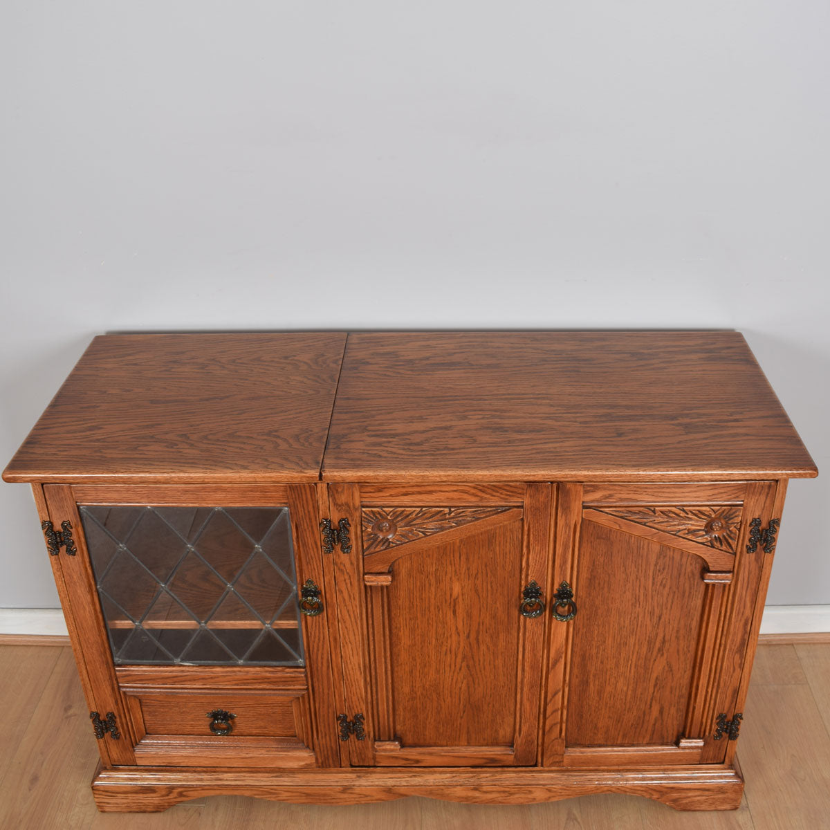 Carved Oak Stereo Unit