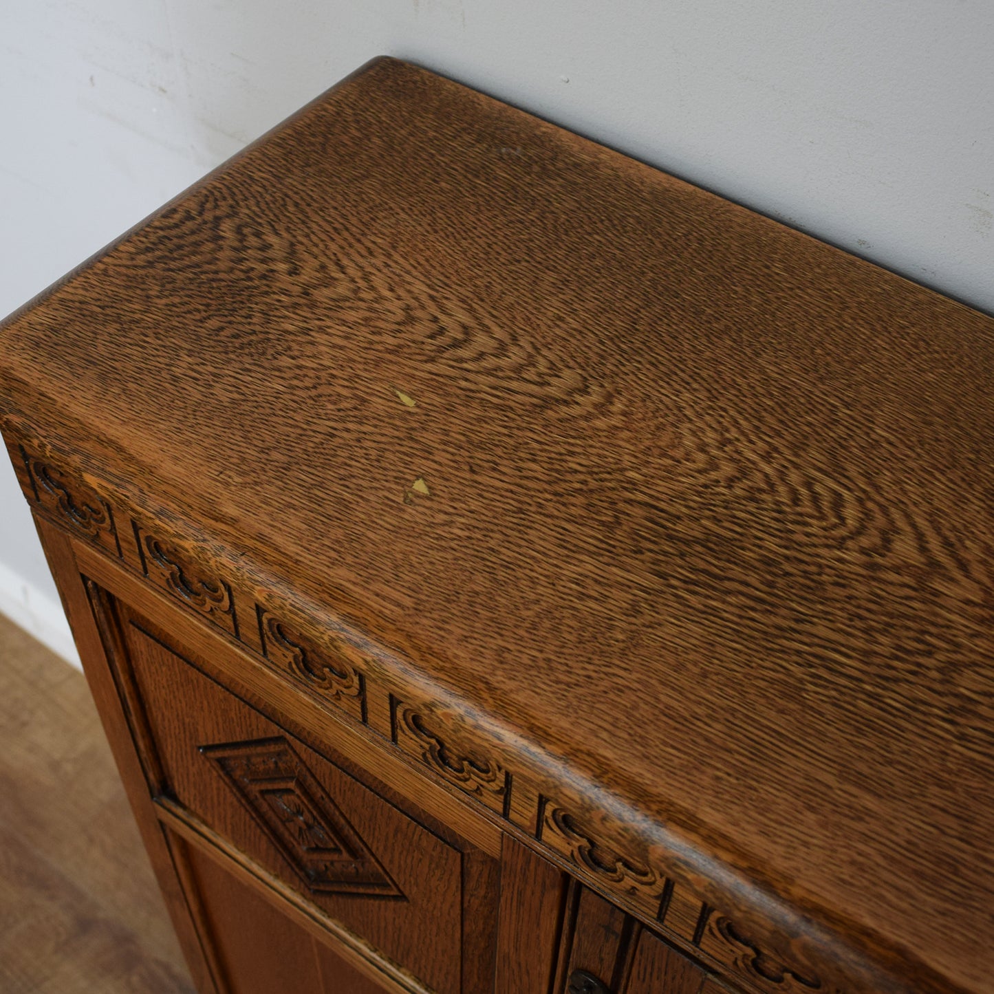 Vintage Small Oak Glazed Bookcase