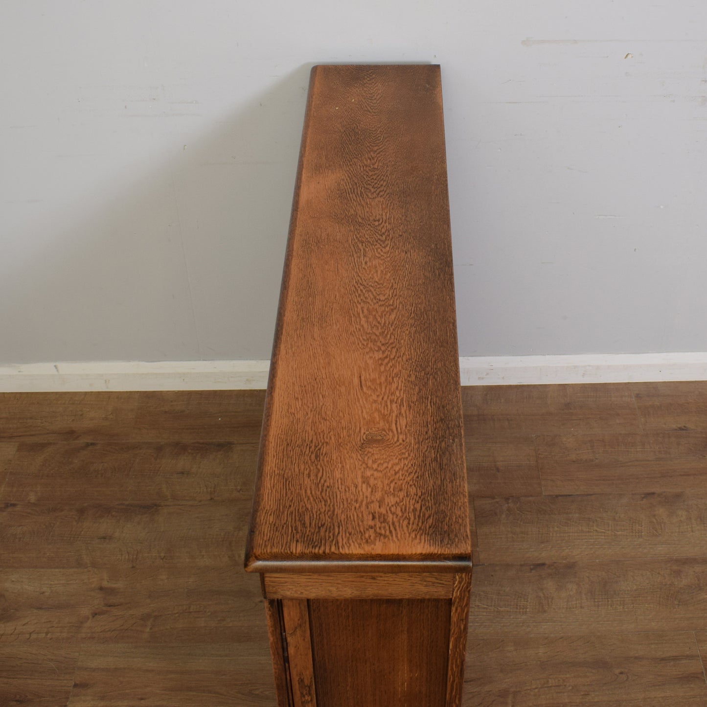 Vintage Small Oak Glazed Bookcase
