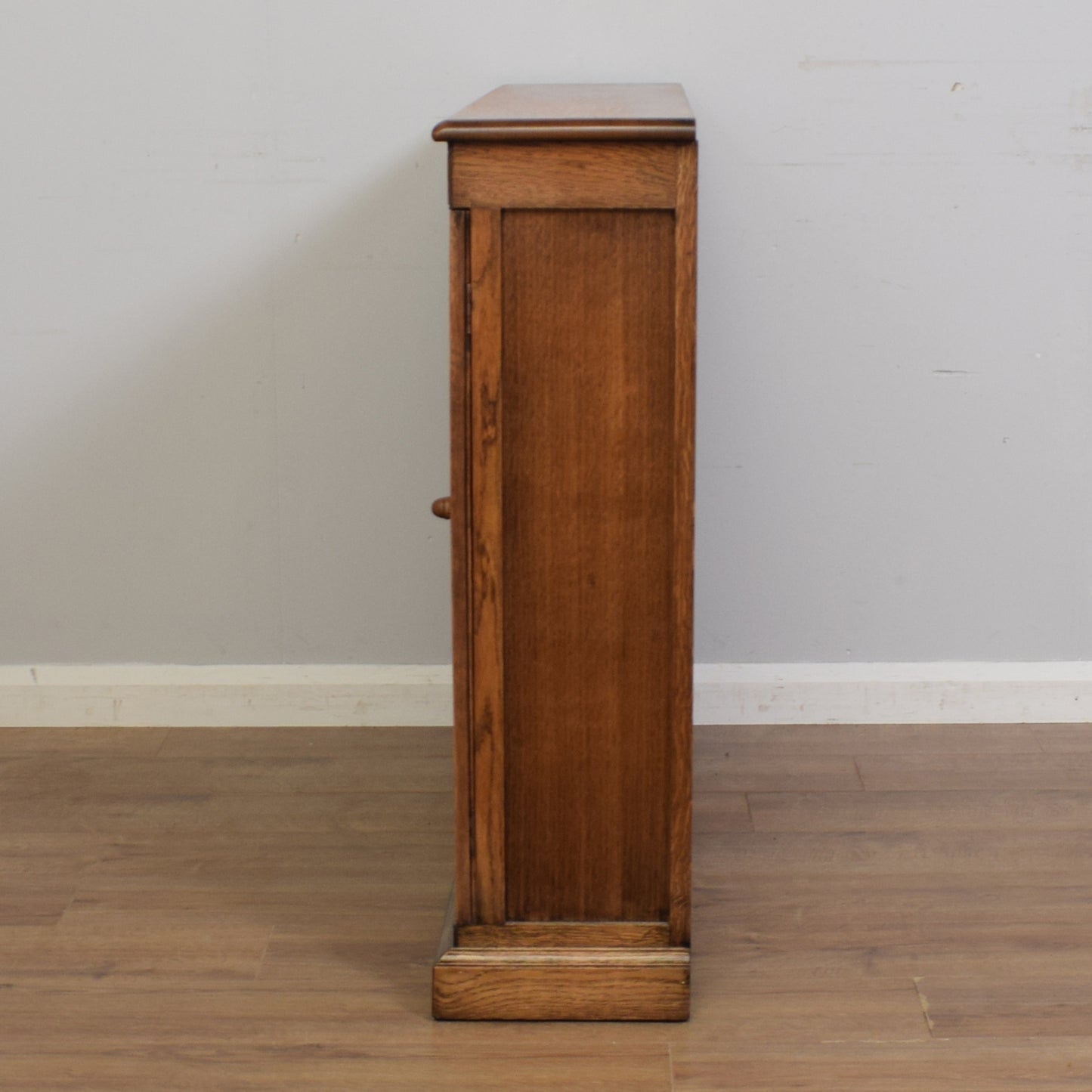 Vintage Small Oak Glazed Bookcase