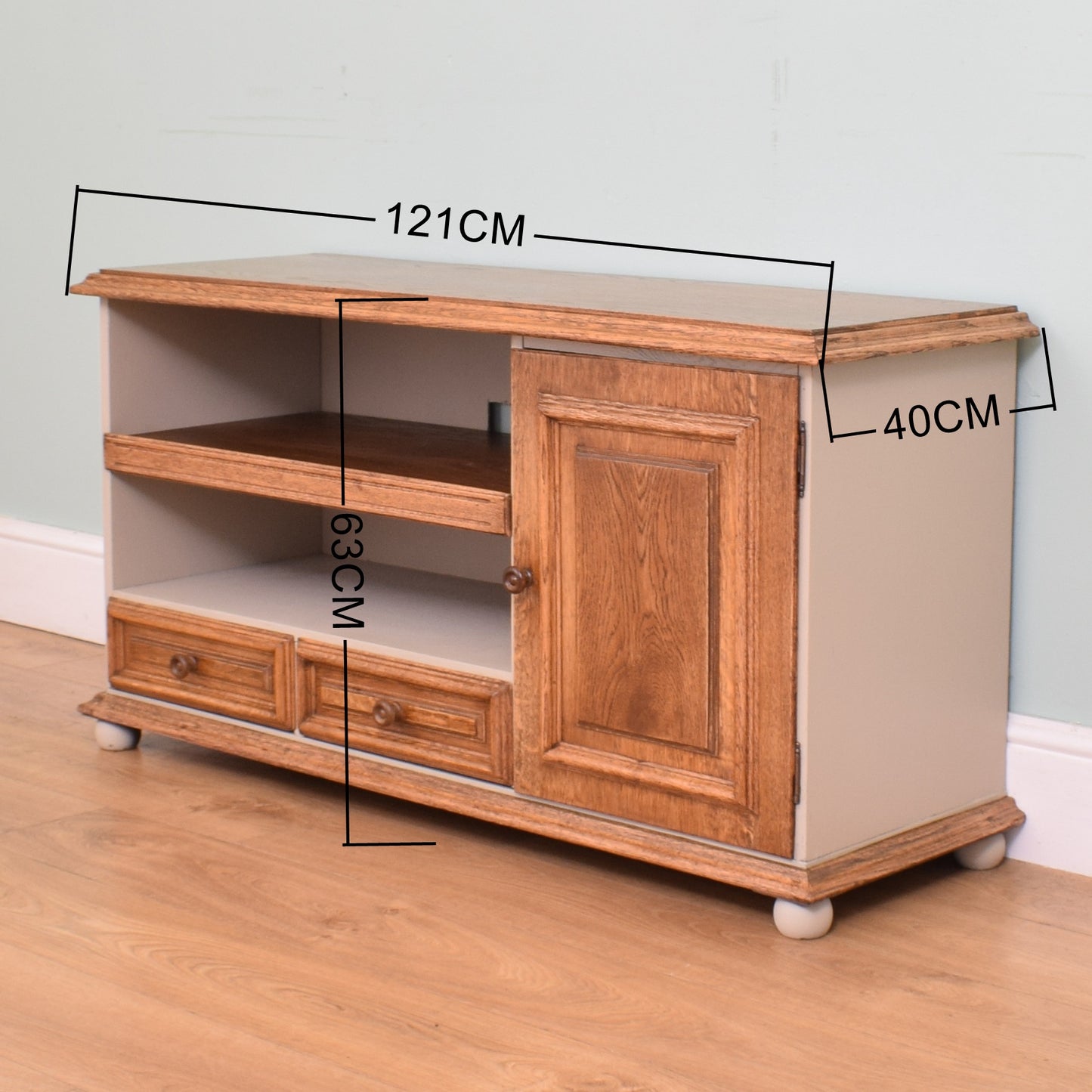 Restored Oak TV Cabinet