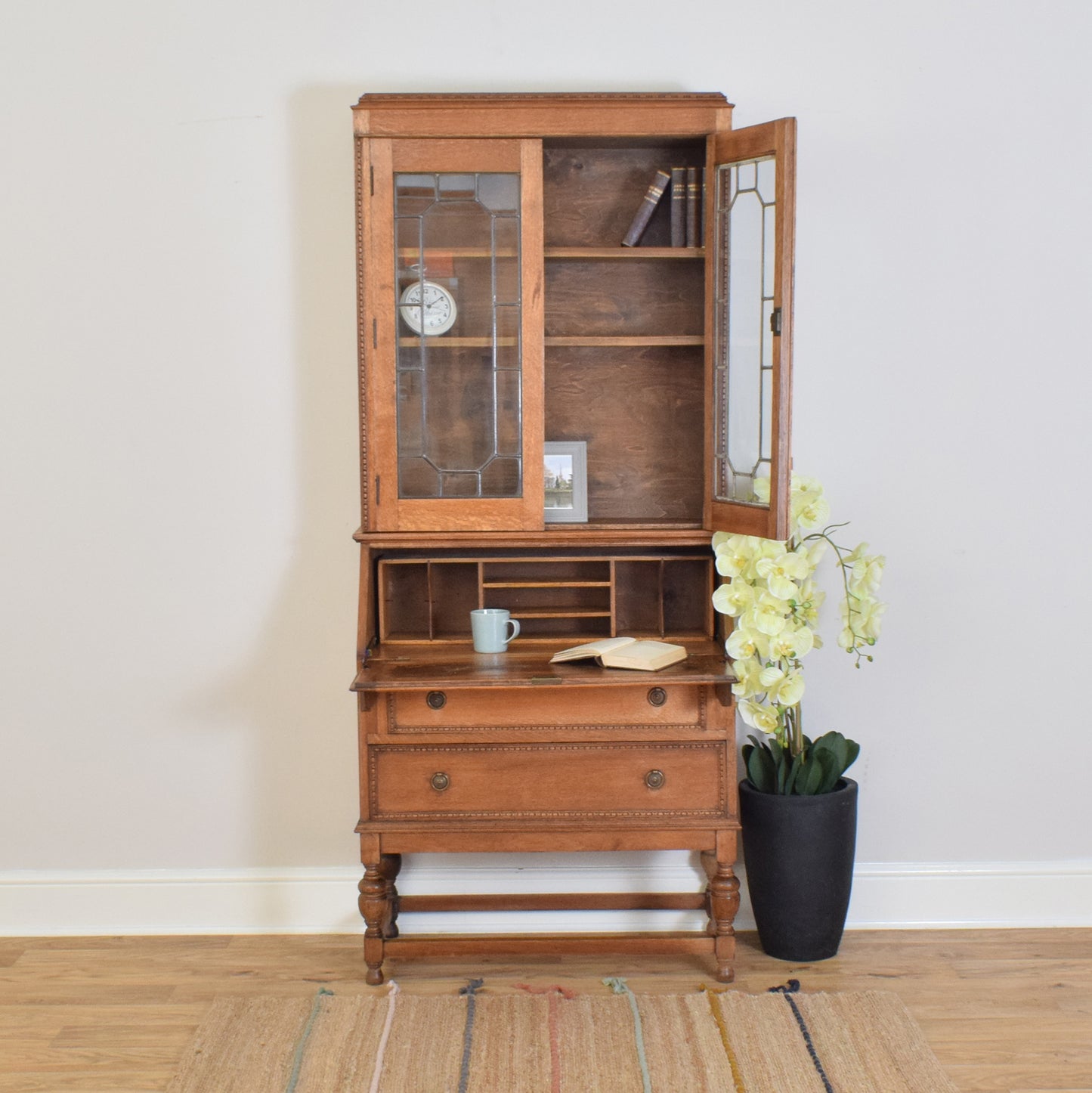 Restored Oak Bureau Bookcase