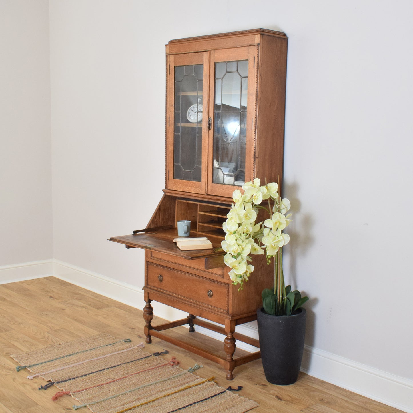 Restored Oak Bureau Bookcase