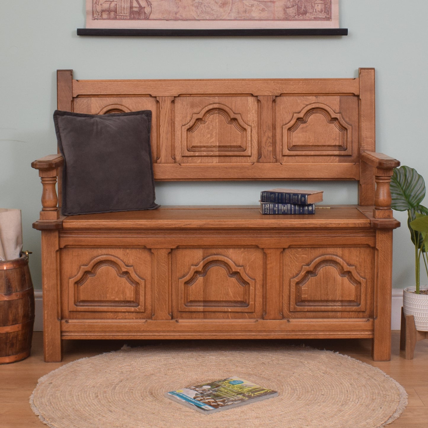 Carved Oak Settle