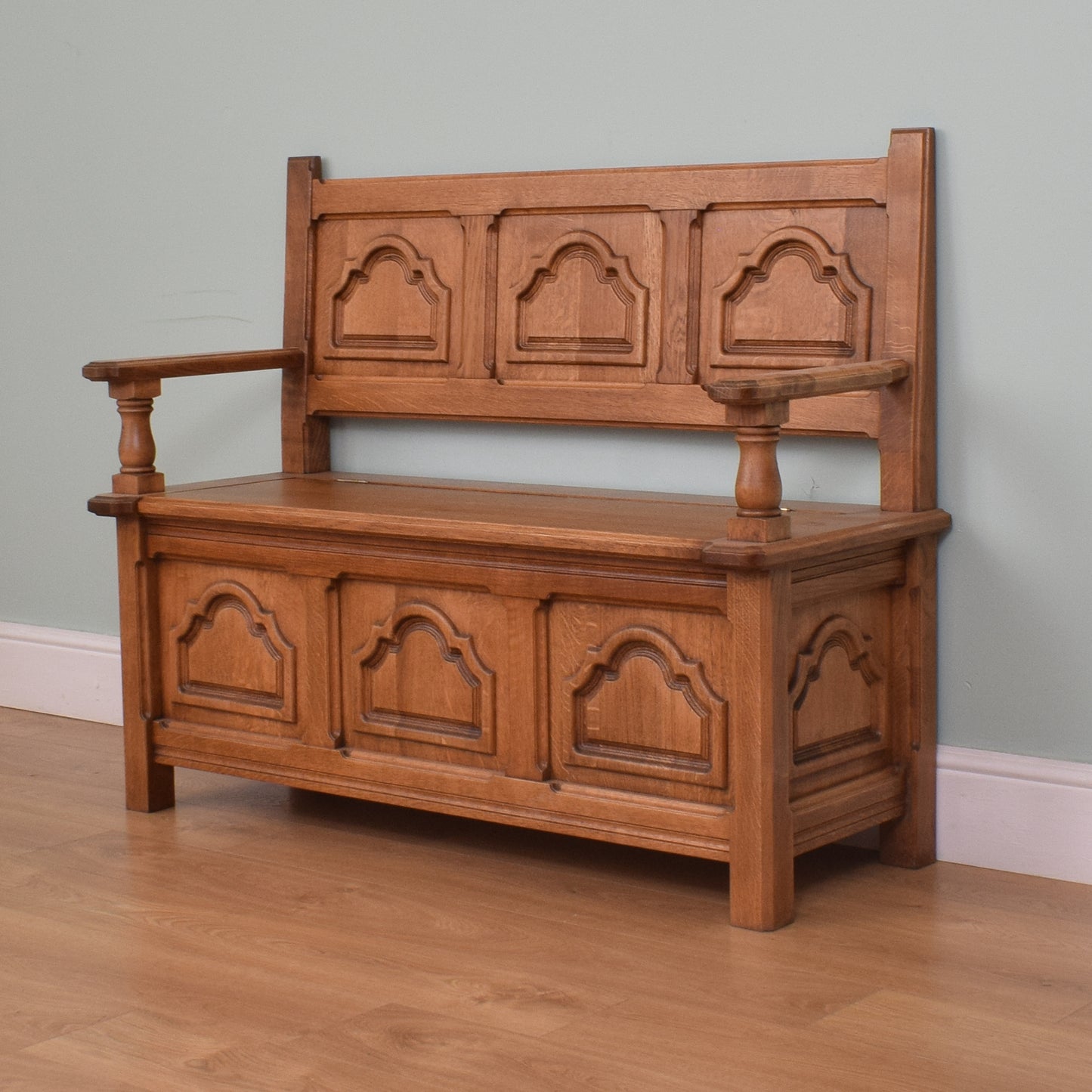 Carved Oak Settle