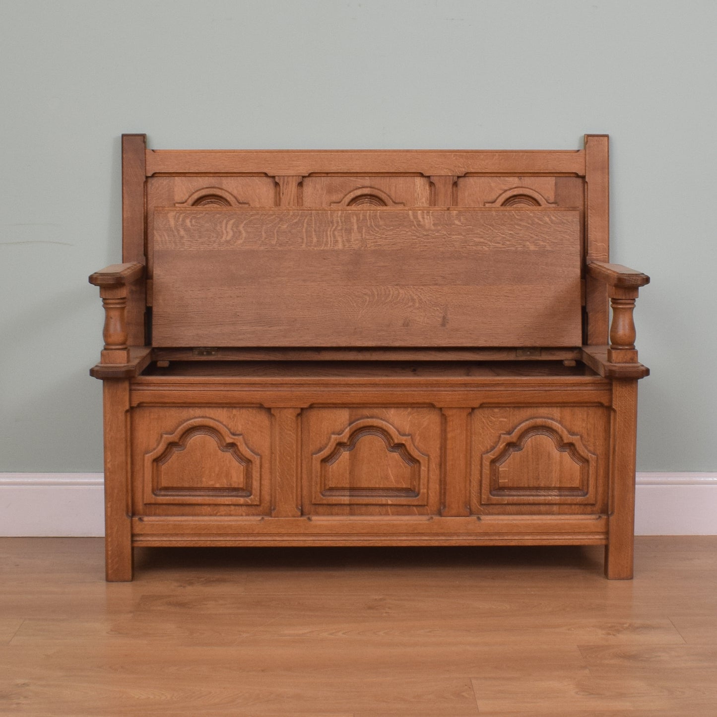 Carved Oak Settle