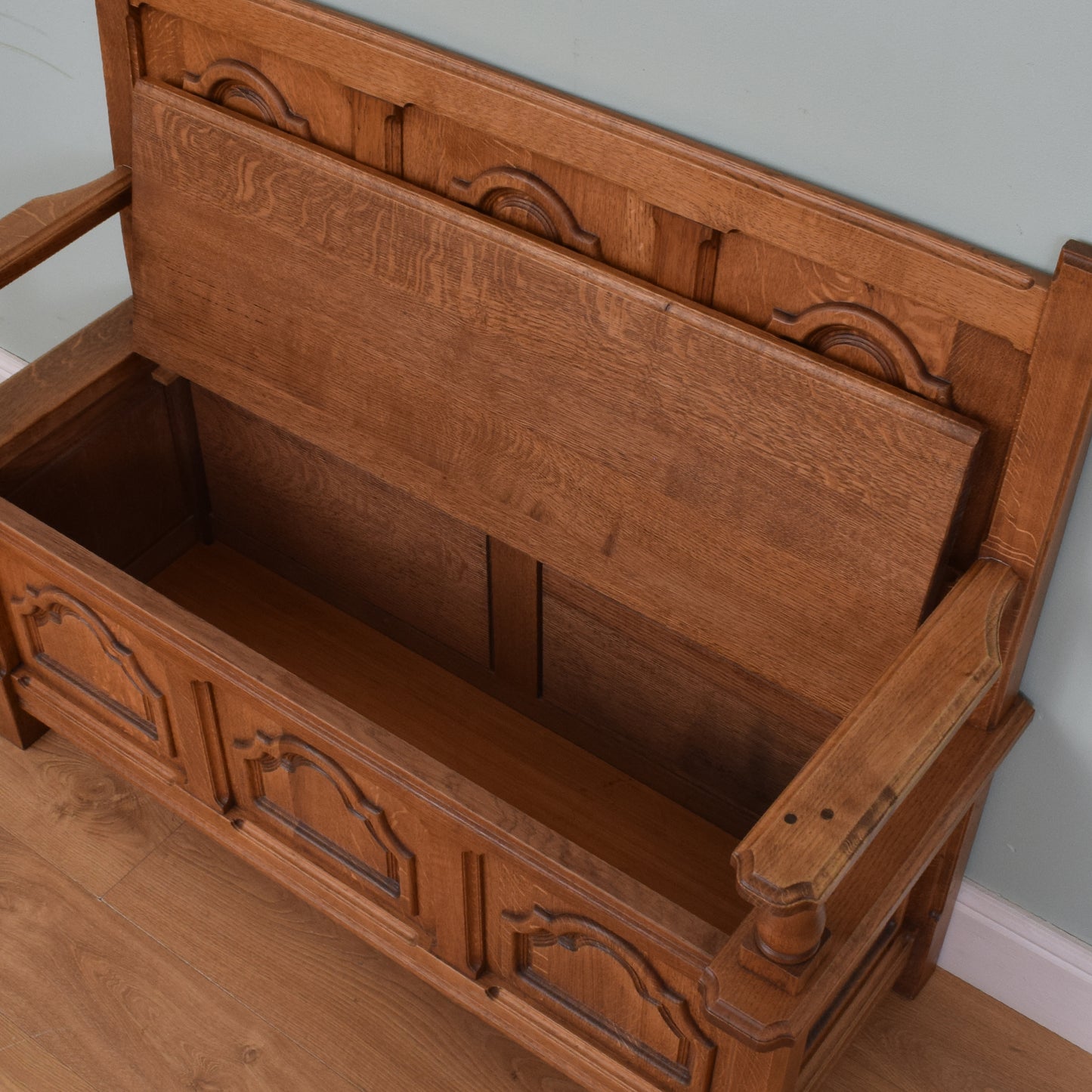 Carved Oak Settle