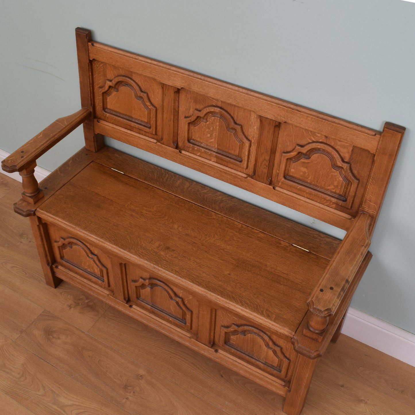 Carved Oak Settle