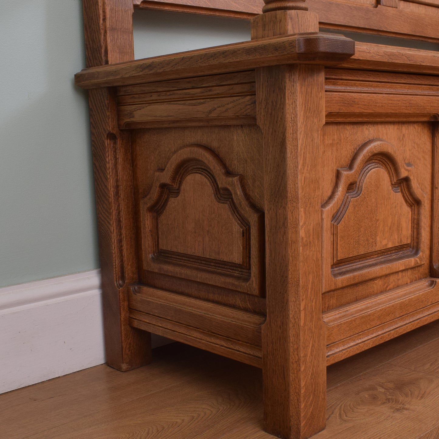 Carved Oak Settle