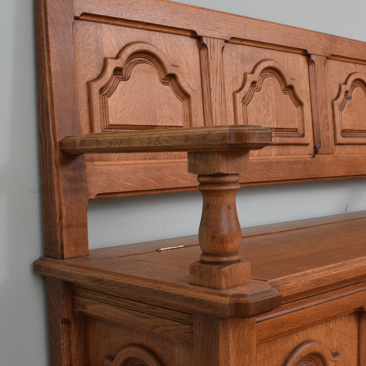Carved Oak Settle