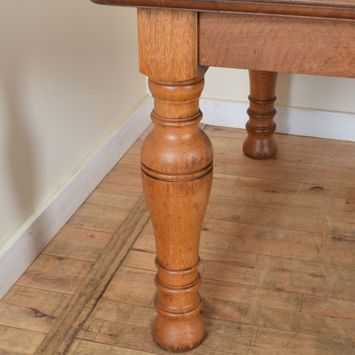 Restored Oak Table and Eight Chairs
