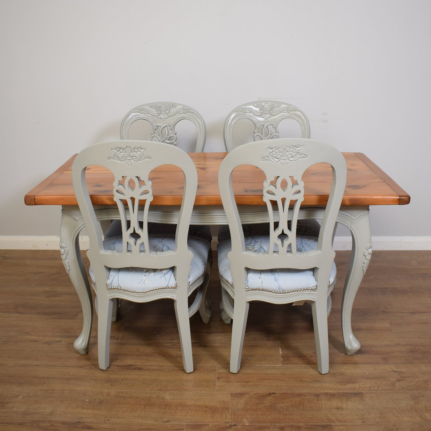 Painted French Table and Four Chairs