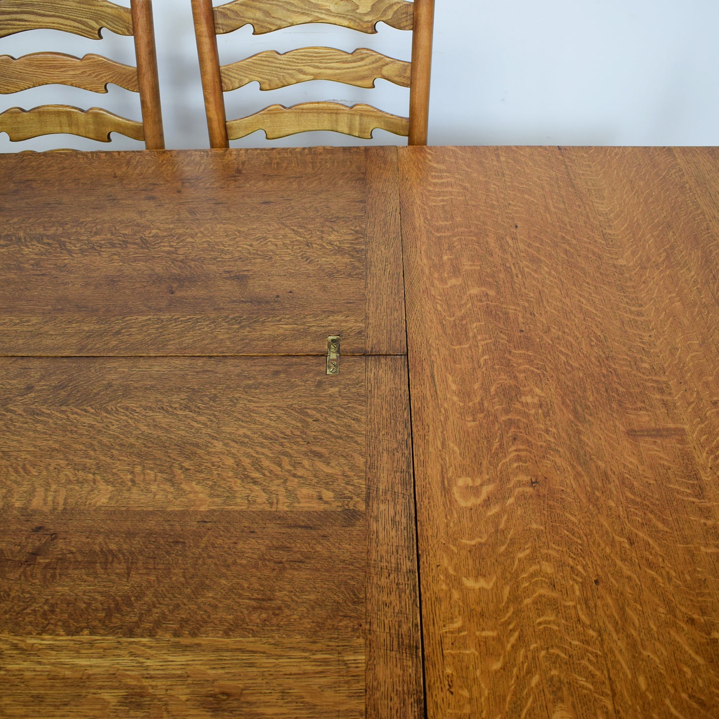 Vintage Oak Extendable Table And Six Chairs