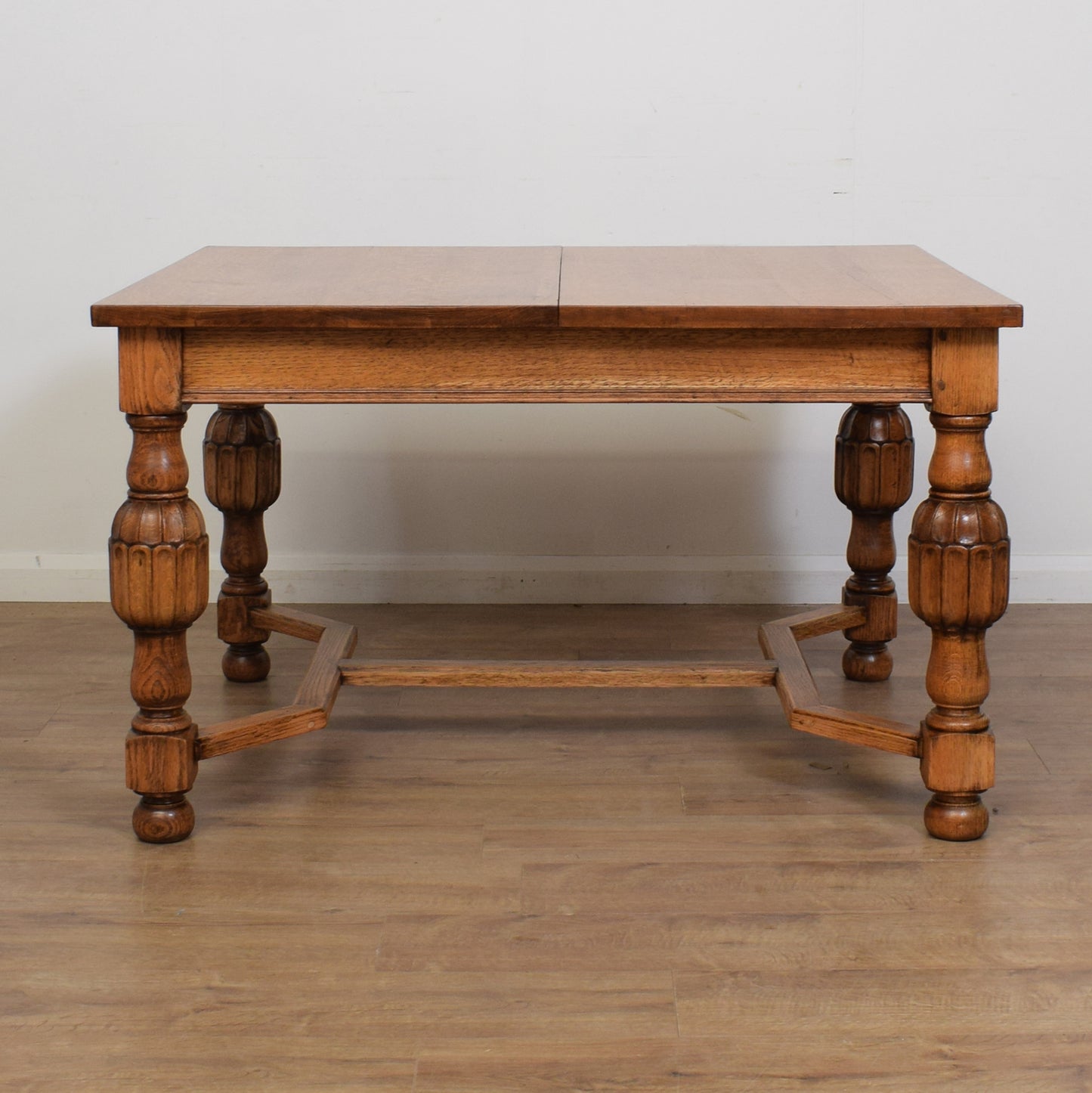 Vintage Oak Extendable Table And Six Chairs