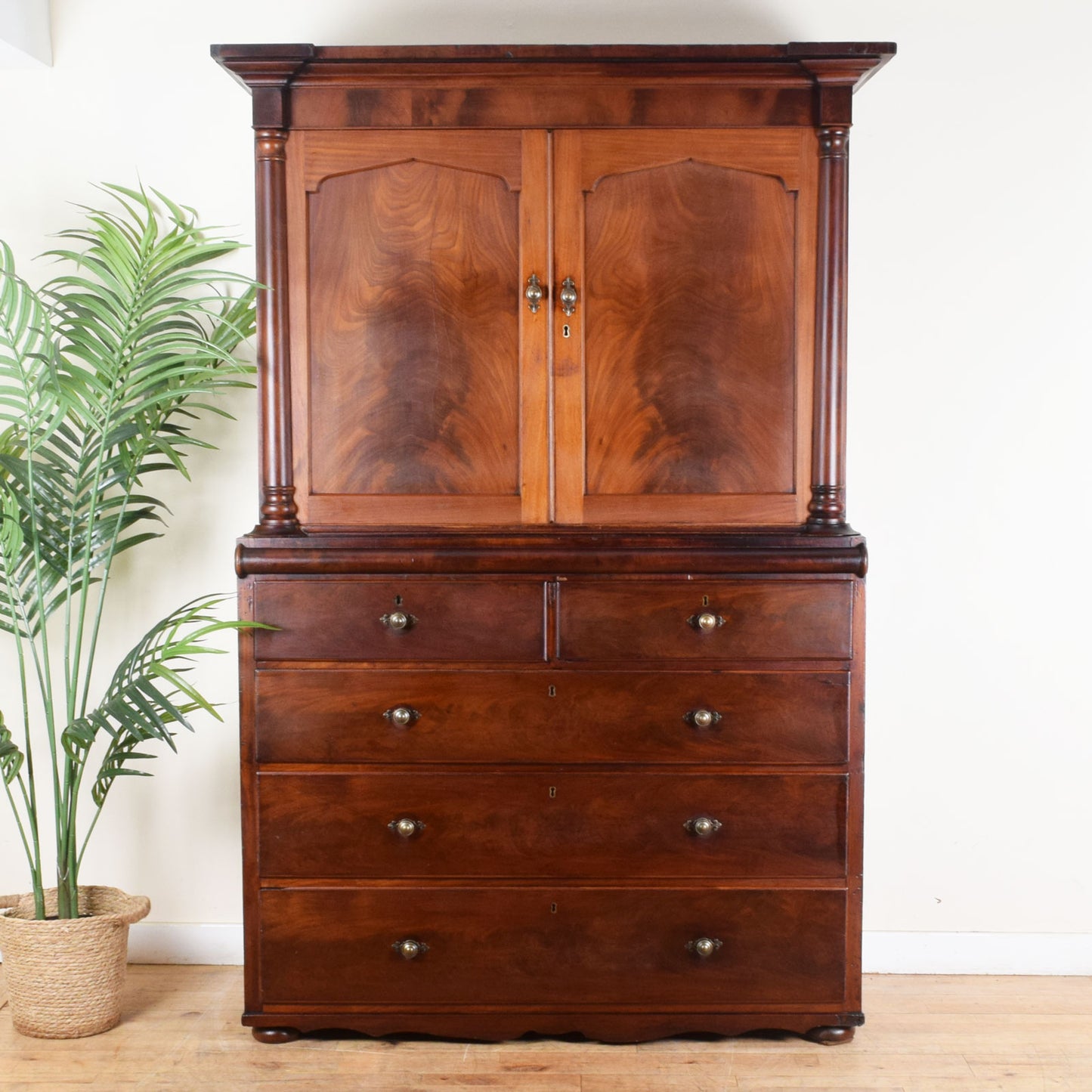 Restored Mahogany Linen Press