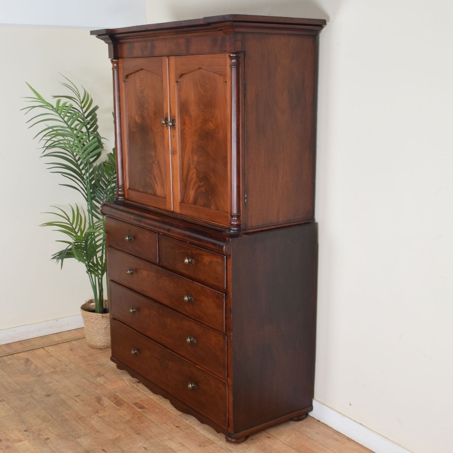 Restored Mahogany Linen Press