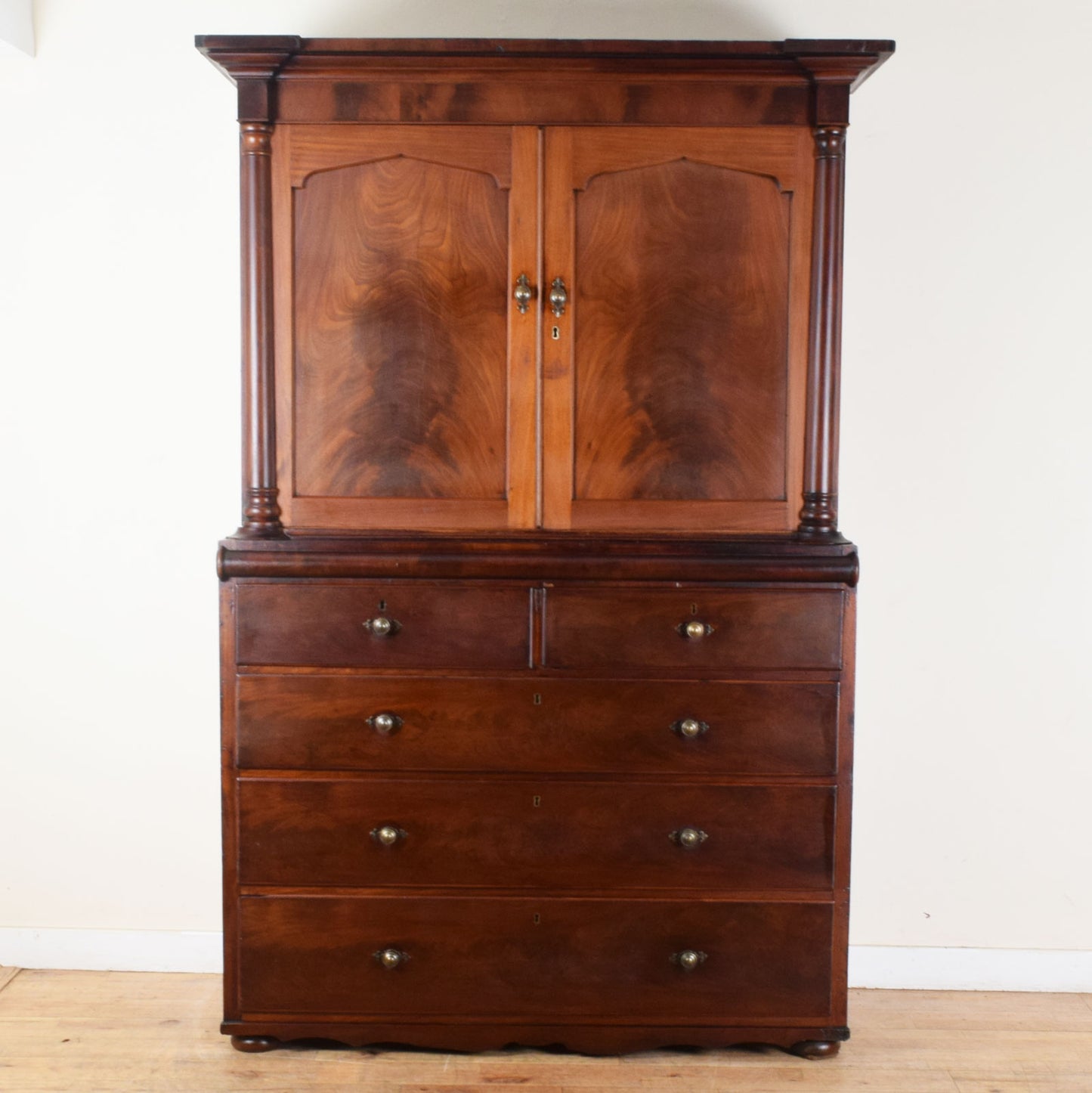 Restored Mahogany Linen Press