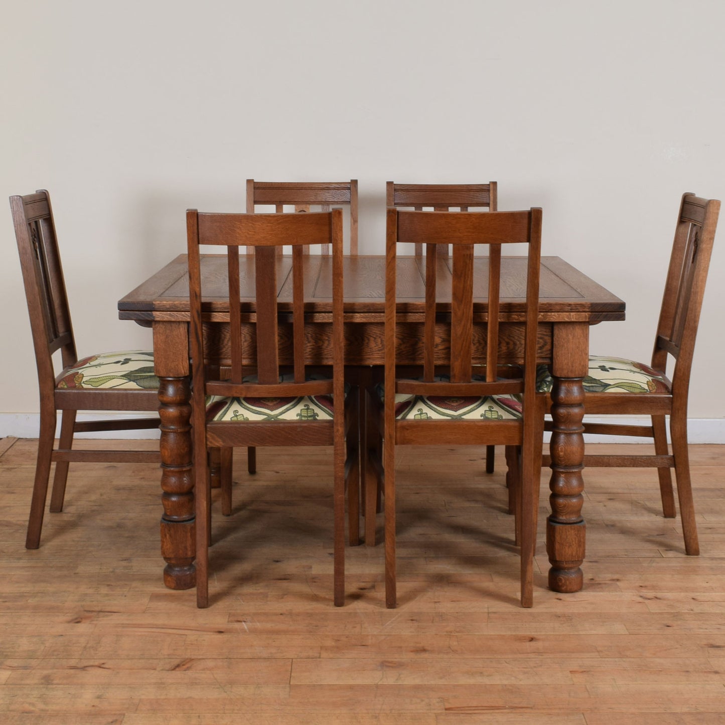 Draw Leaf Table and Six Chairs
