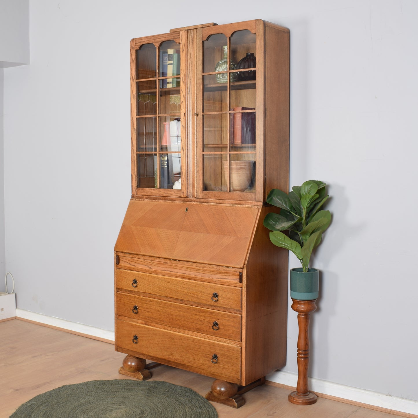 Glazed Bureau Bookcase