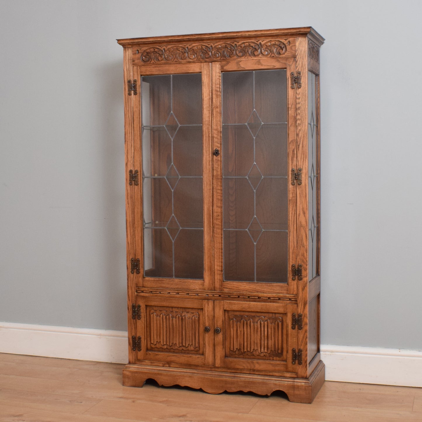 Restored Old Charm Glass Cabinet