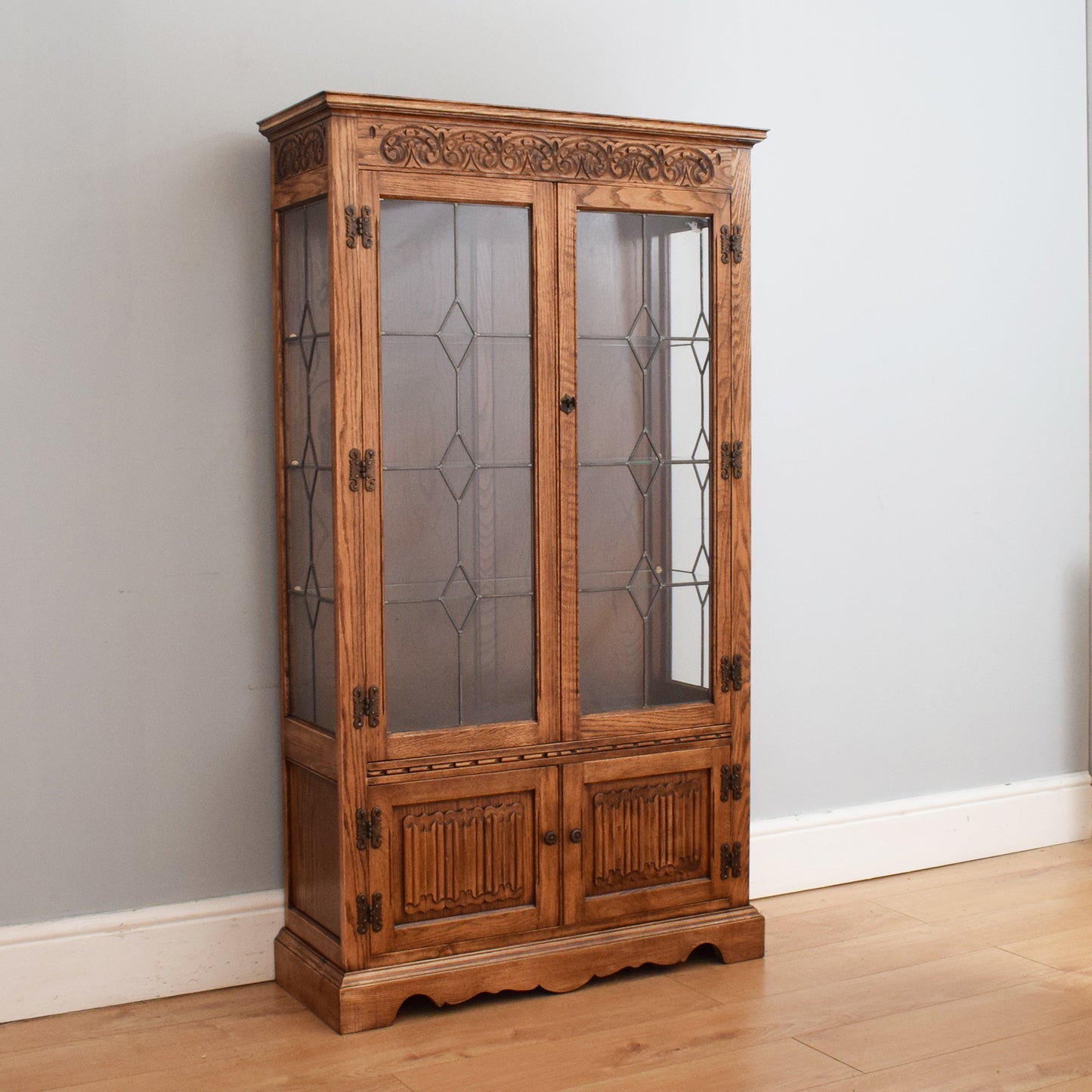 Restored Old Charm Glass Cabinet