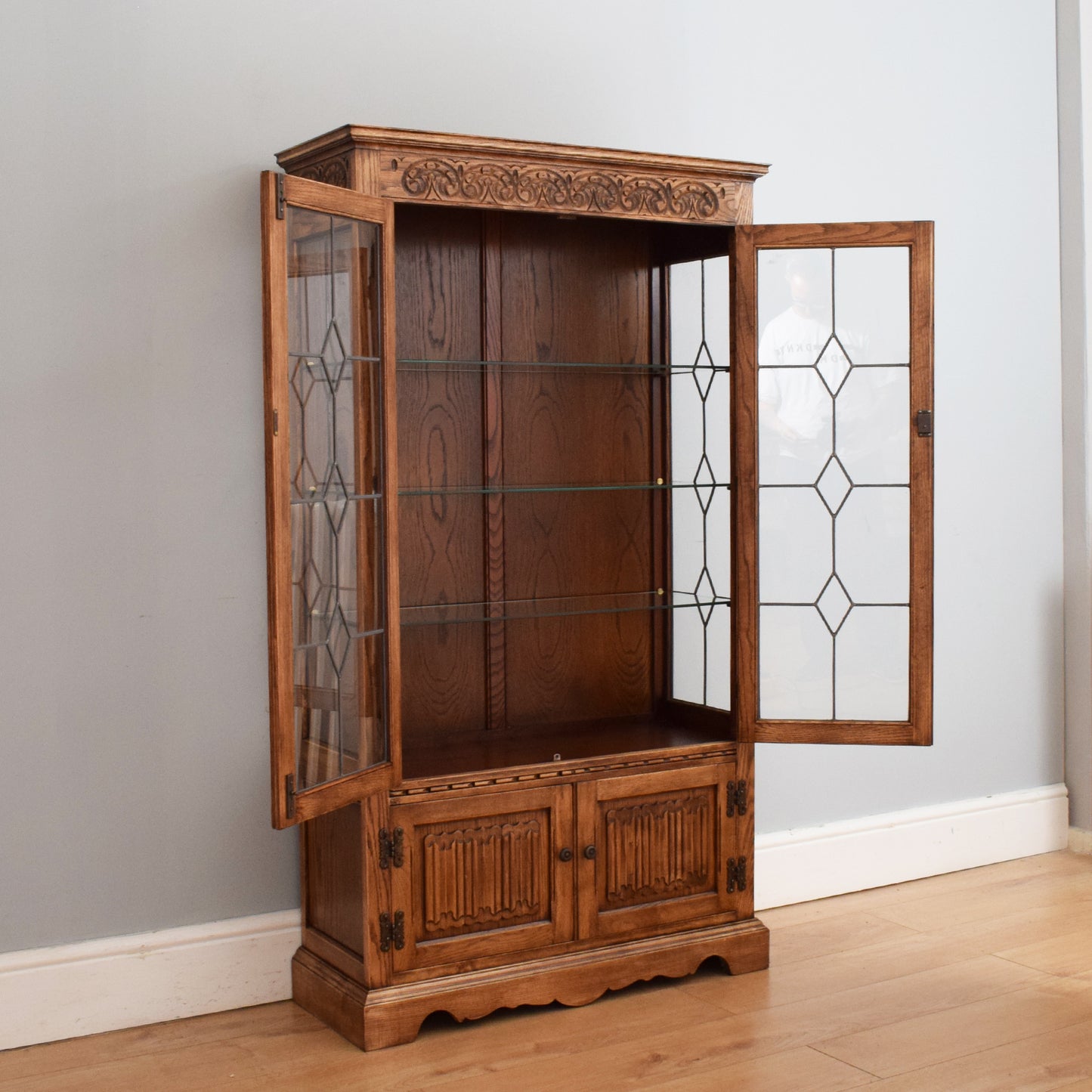 Restored Old Charm Glass Cabinet