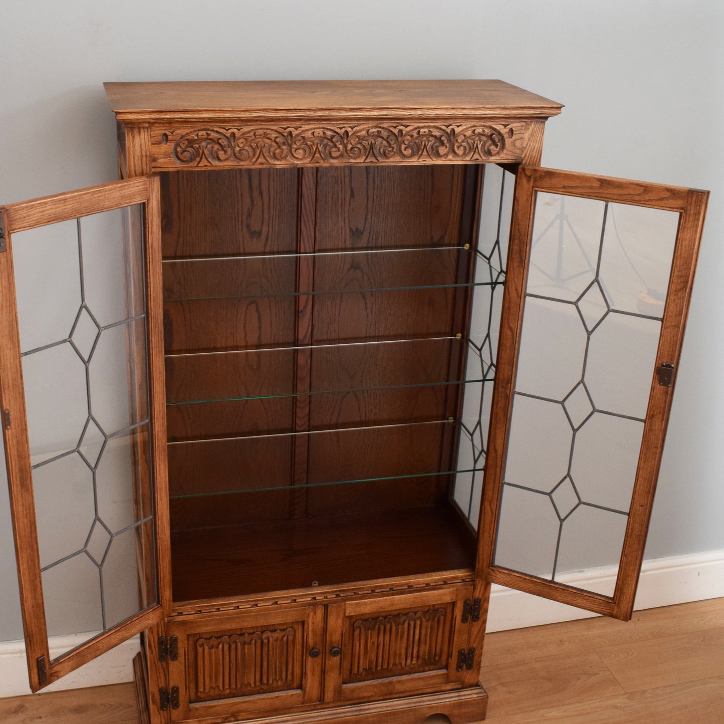 Restored Old Charm Glass Cabinet