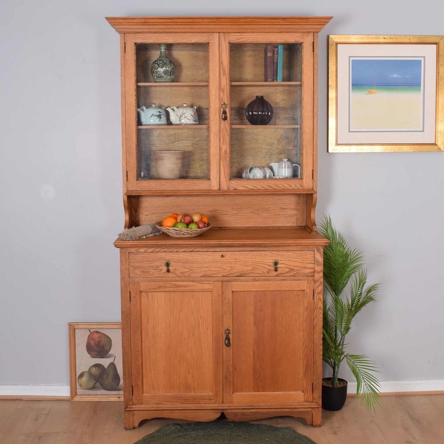 Large Oak Display Cabinet