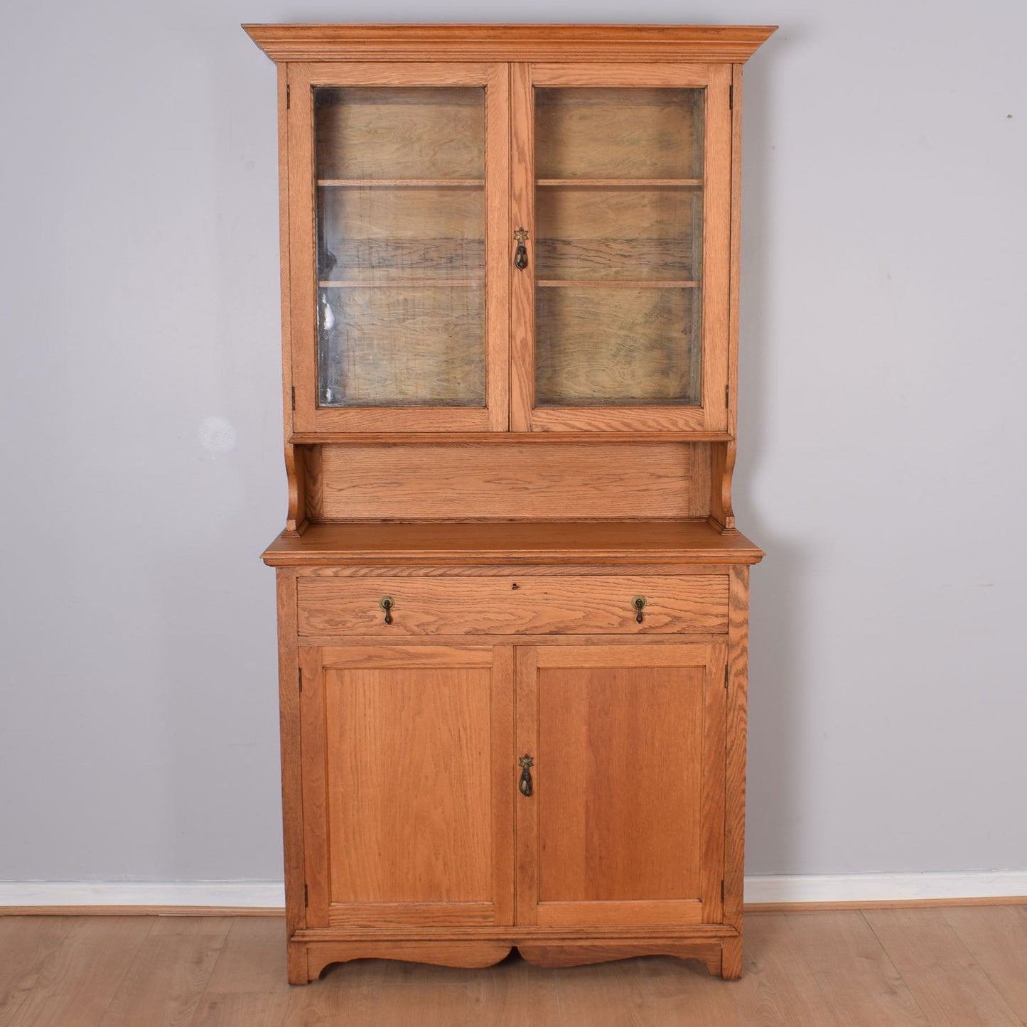 Large Oak Display Cabinet