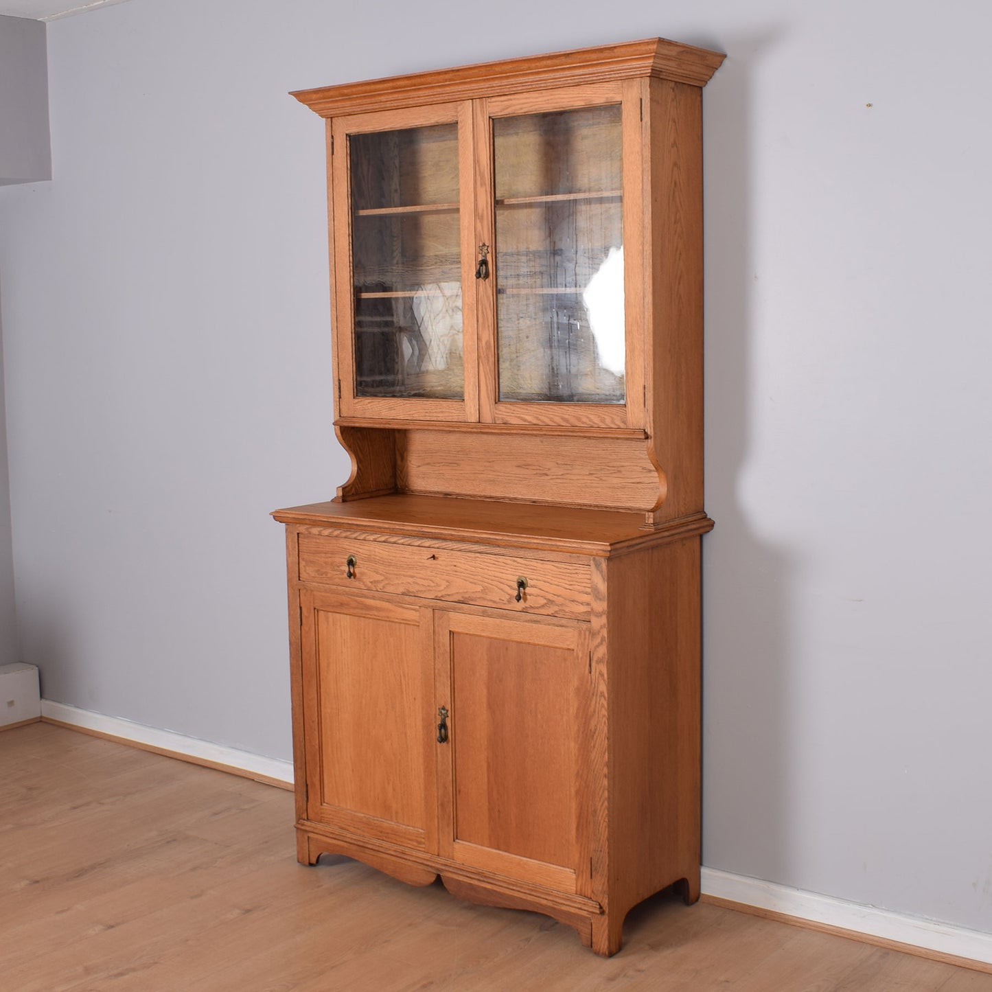 Large Oak Display Cabinet