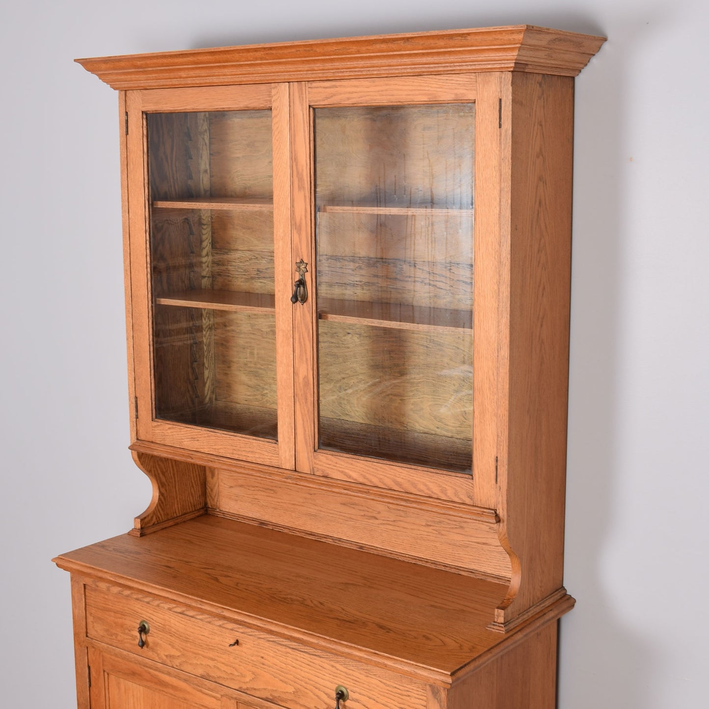 Large Oak Display Cabinet