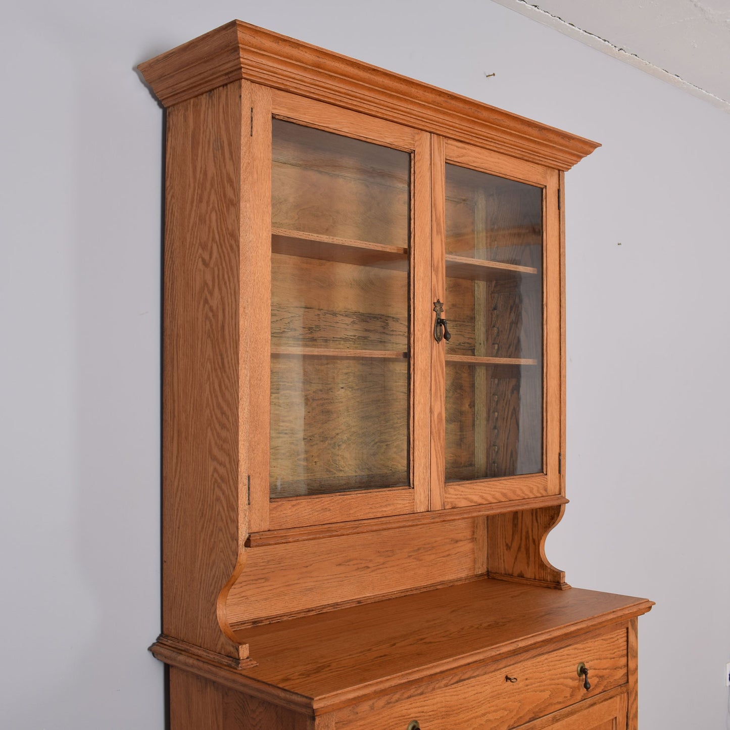 Large Oak Display Cabinet
