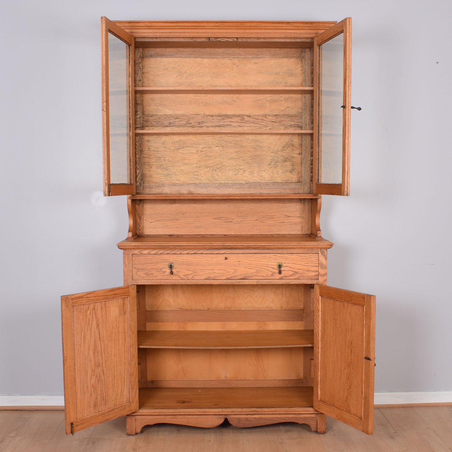 Large Oak Display Cabinet