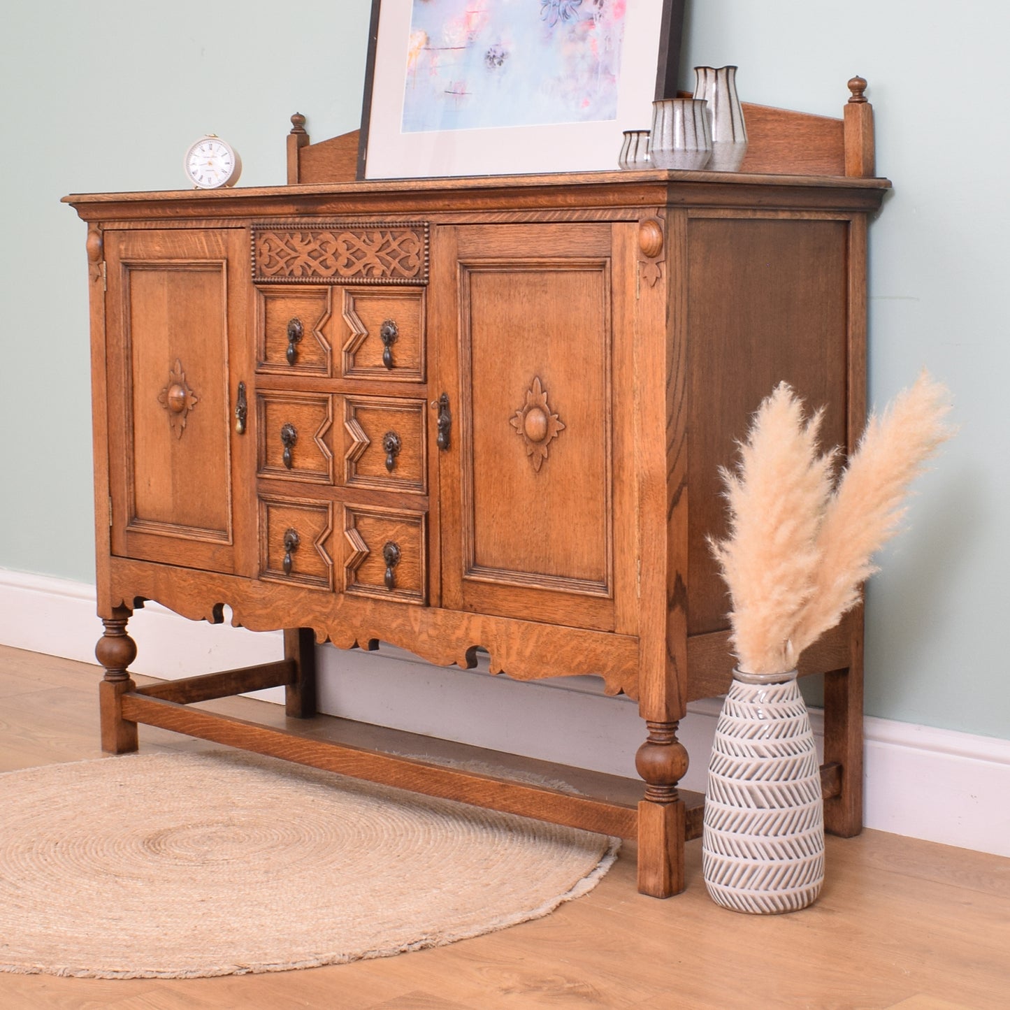 Carved Oak Sideboard