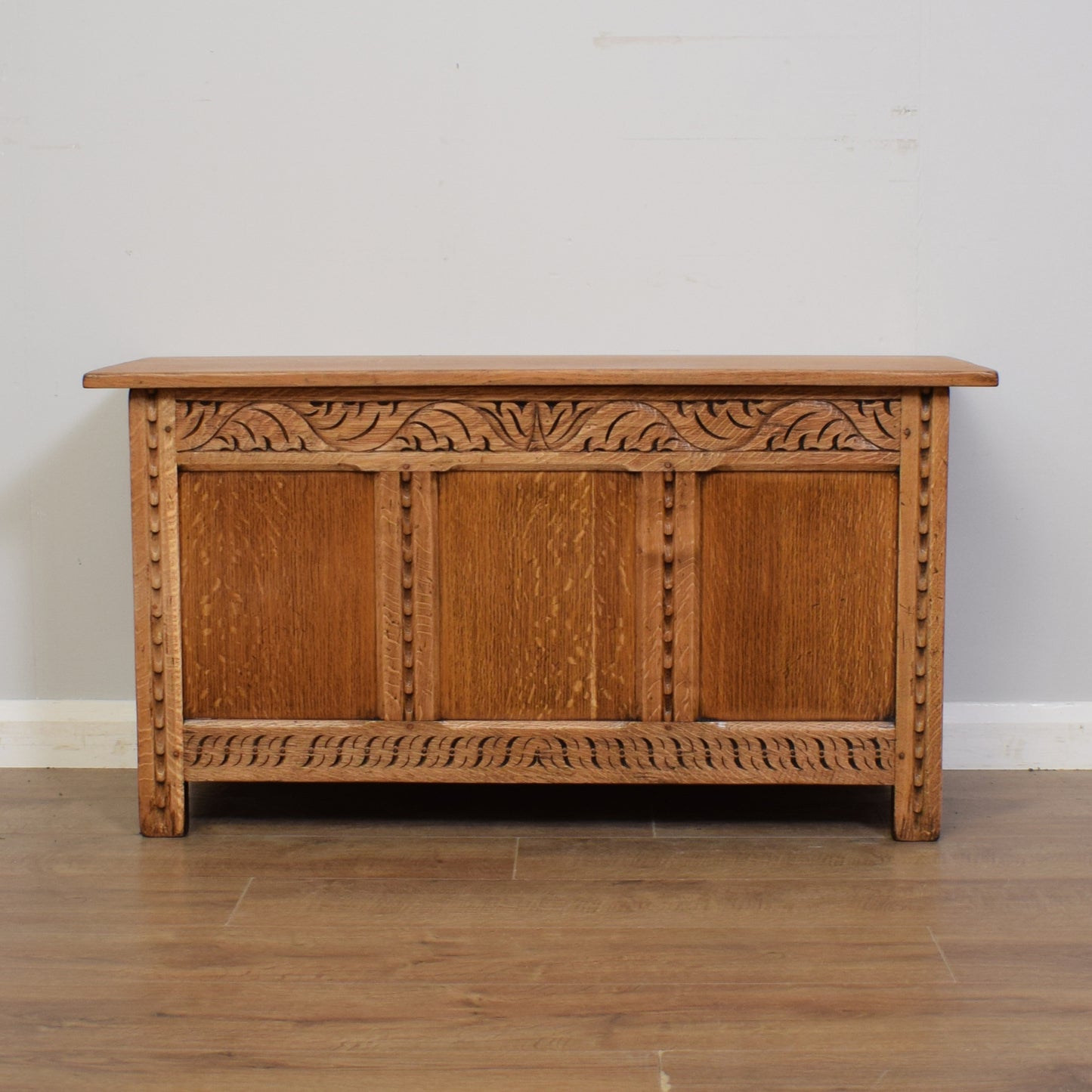 Carved Oak Blanket Box