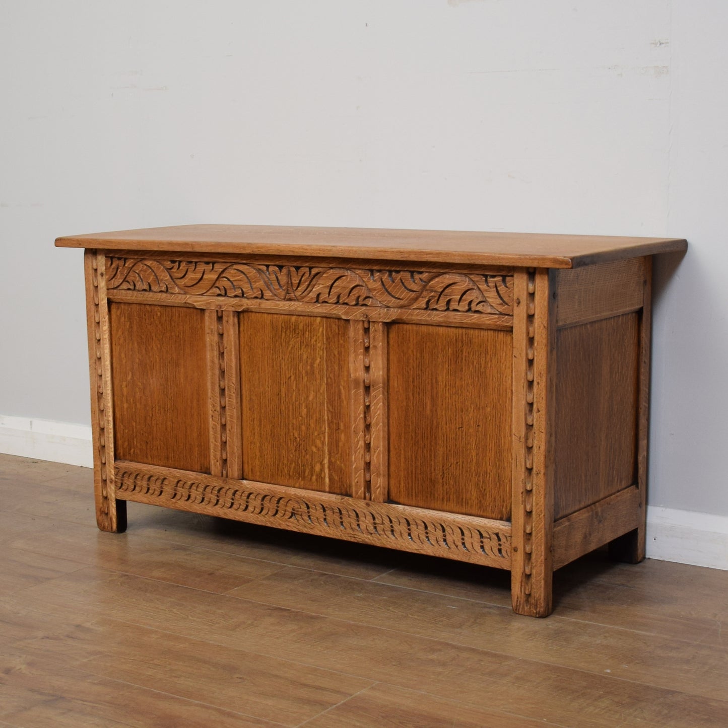 Carved Oak Blanket Box