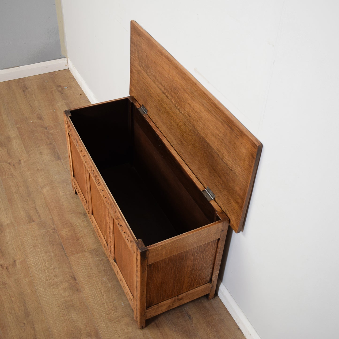Carved Oak Blanket Box