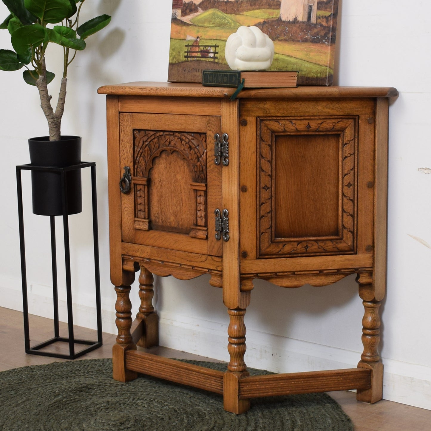 Restored Old Charm Hall Cabinet