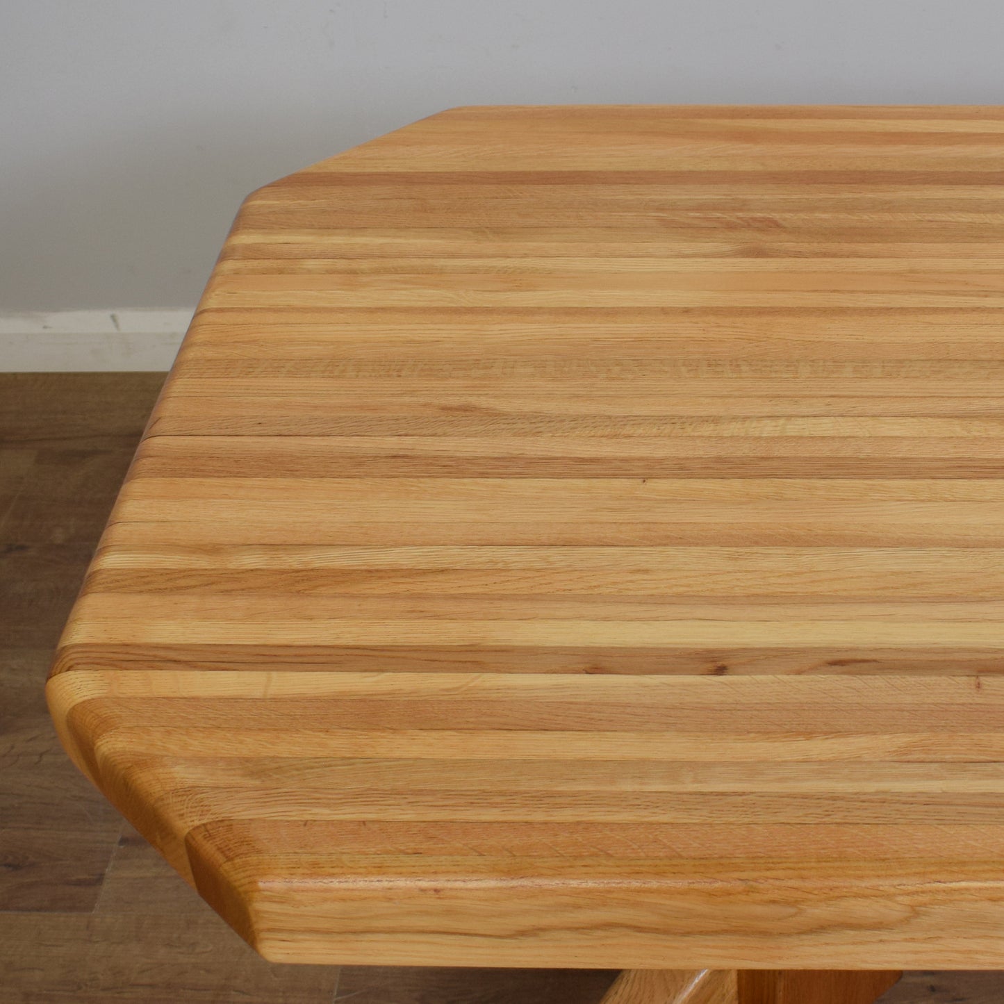 Dutch-Style Solid Oak Table & Four Chairs