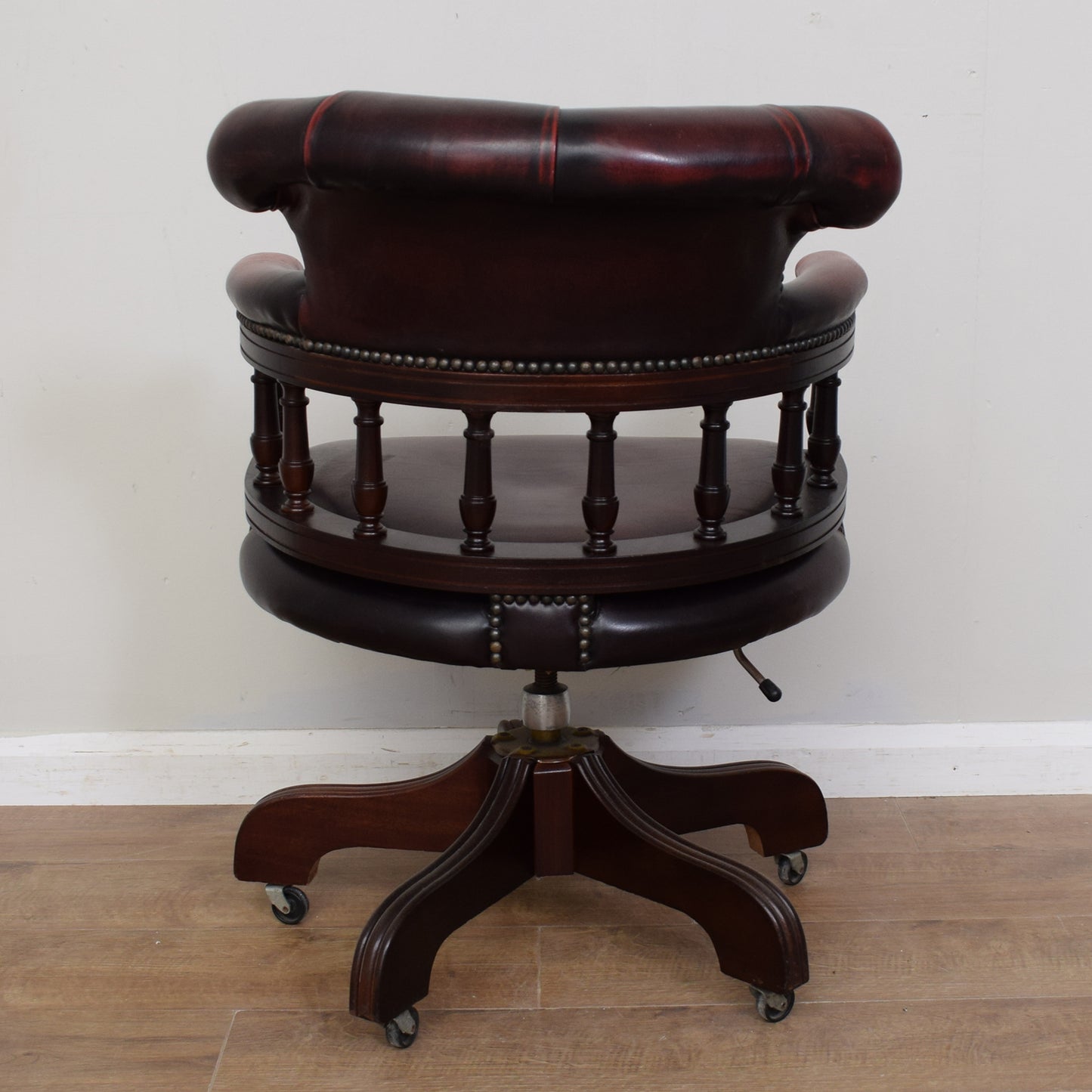 Ox-Blood Leather Captains Chair
