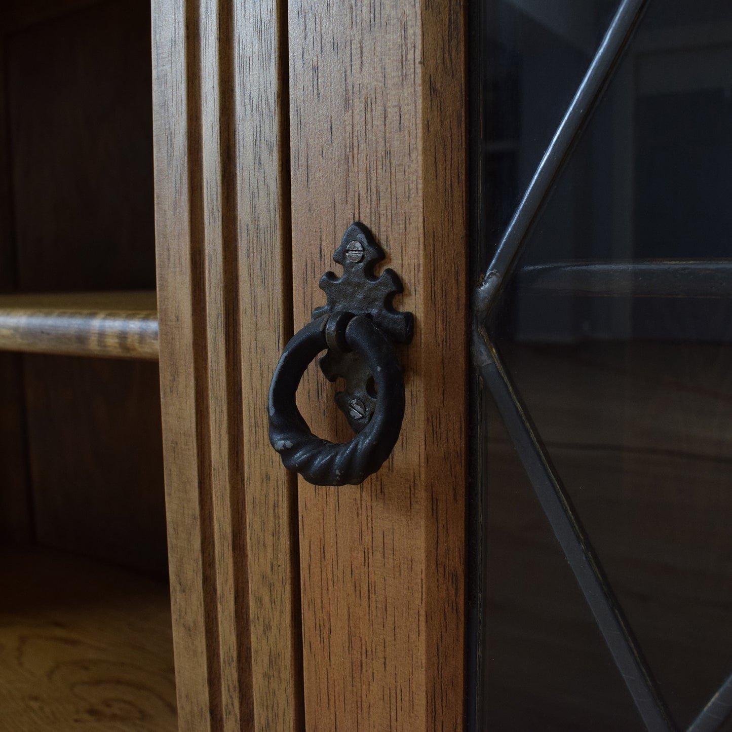 Restored Oak Glazed Bookcase