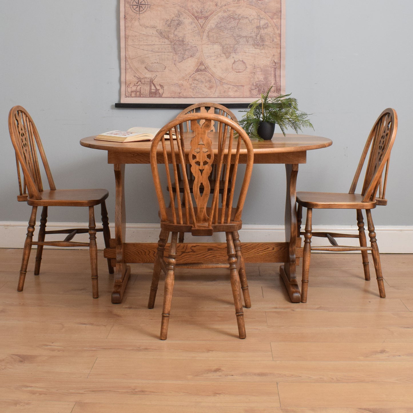 Restored Drop-Leaf Table and Four Chairs